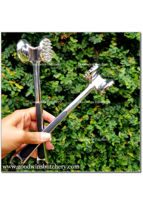 Meat tenderizer kitchen hammer palu dapur food grade stainless steel silicon anti slip grip 24cm diameter 4cm 275gr